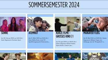 Im Bild ist ein Screenshot der Webseite "Es läuft Schule" des Wiener Gartenbaukinos zu sehen