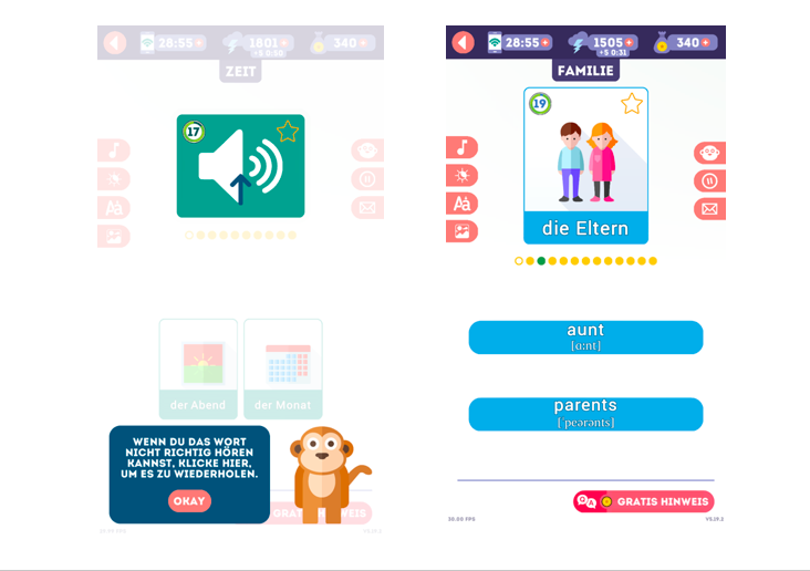 Zwei Screenshots der LinDuo App