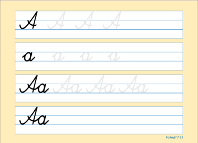 Screenshot SMART Notebook Formati Vorlage mit Ausgangsschrift
