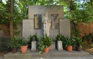 Kriegerdenkmal vor der Hütteldorfer Pfarrkirche Sankt Andreas in der Linzerstraße