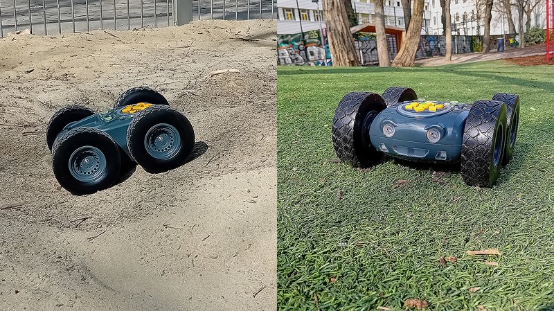 Ein Bild des Lernroboters Rugged Robot im Einsatz