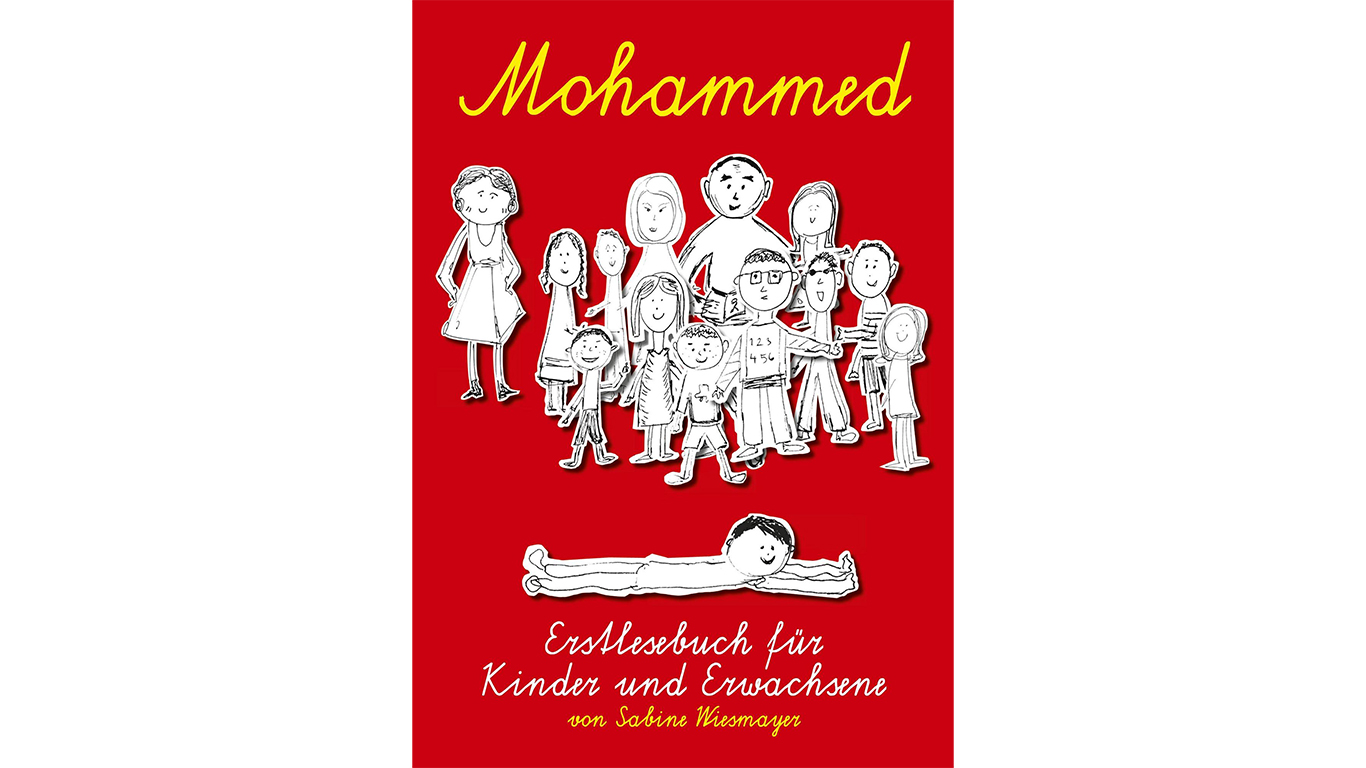 Buchcover von "Mohammed Erstlesebuch für Kinder und Erwachsene" mit einem Bild der Familie von Hauptfigur Mohammed
